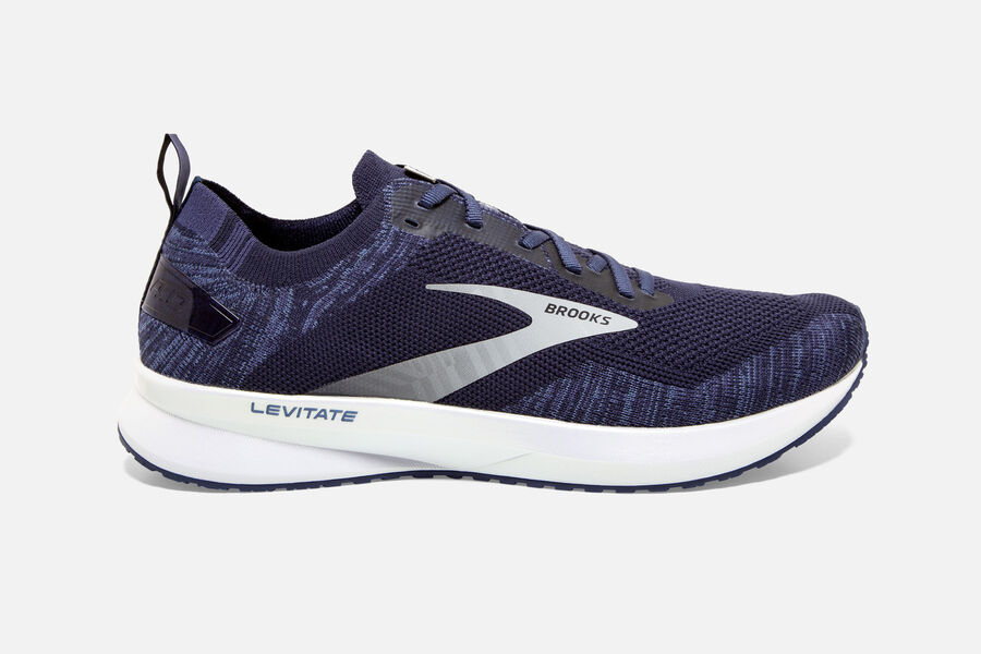 Brooks Levitate 4 Mens UK - Road Running Shoes - Navy/Grey/White 439-FXAPSC